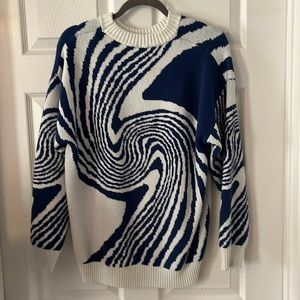 aelfric eden blue and white spiral sweater **LARGE** **UNISEX**
